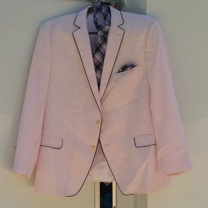 Seersucker pink and white sport coat